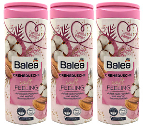 3x Balea soft Feeling Cremedusche mit Mandel und Baumwollblüten Duft 300ml