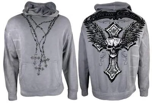 Xtreme Couture By Affliction Unisex Oversized Boxy Pullover Hoodie Saints - Picture 1 of 13
