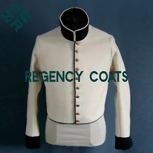 British White Wool Jacket, Victorian Era Royal Artillery Jacket,Barracker Jacket - Picture 1 of 4