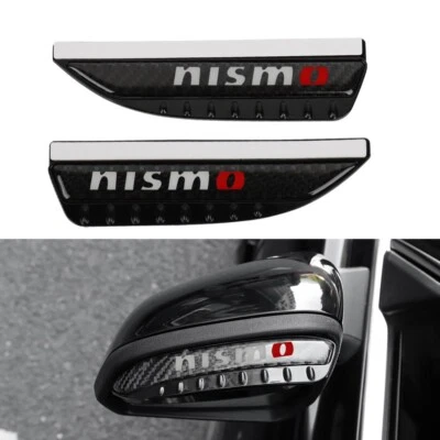 Espejo retrovisor lateral de fibra de carbono NISMO 2 piezas visera pantalla protector contra la lluvia protector contra el agua Foto 1 de 4