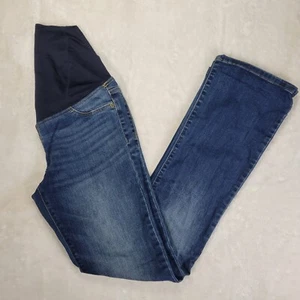 Isabel Maternity size 2/26R Skinny Bootcut Blue Jeans Crossover Maternity Panel - Picture 1 of 12