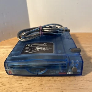 Iomega Zip Drive Z100USB Blue Translucent Original + USB Cable - Picture 1 of 7