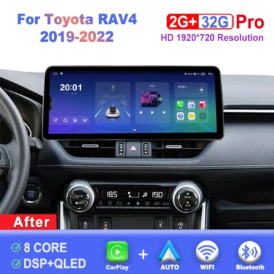 12.3 inch Screen Android Car Radio For Toyota RAV4 2019-2022 Carplay Head Unit - Image 1 of 4