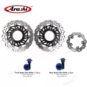 Rotor de disco de freno delantero trasero y tornillos Fit Suzuki GSXR1000 ABS 2017-2023 - Imagen 1 de 12
