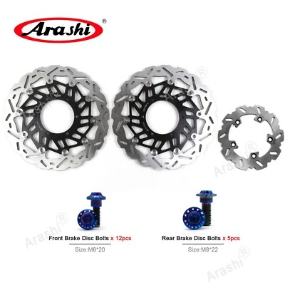 Rotor de disco de freno delantero trasero y tornillos Fit Suzuki GSXR1000 ABS 2017-2023 Foto 1 de 4