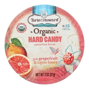 Torie And Howard Organic Hard Candy - Pink Grapefruit - 2 Oz - Case Of 8 - Picture 1 of 3