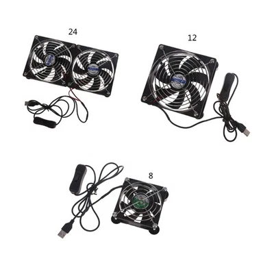 Chassis Cooling Fan Router USB Computer Case Cooler with Switch - Image 1 of 4