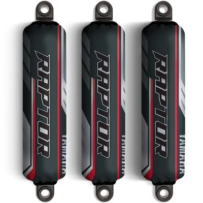 Grey Red Shock Covers Yamaha Raptor YFM 700 700R Special Edition (Set of 3) - Image 1 of 4