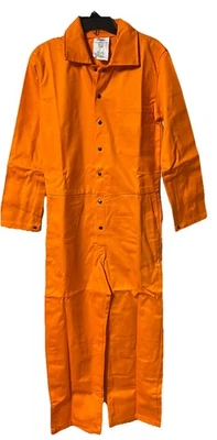Size Small Condor Flame Resistant Orange Coveralls Welding Jumpsuit 100% Cotton - Image 1 of 3