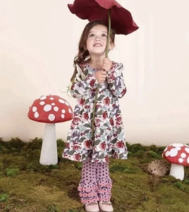 Girls Matilda Jane Little Miss Alice Size 8 Dress AND RUFFLE LEGGINGS - Picture 1 of 4