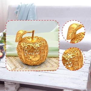 Apple Ornament Housewarming Gift Decorative Luck Metal Home Tabletop Decor - Picture 1 of 7