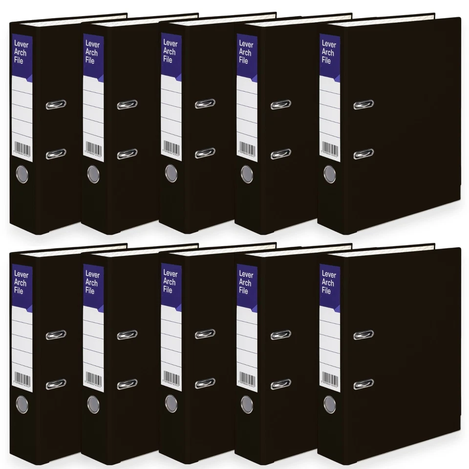 10x Lever Arch Files A4 – Ring Binders Coloured Folder Set For Office Document - Image 1 of 1