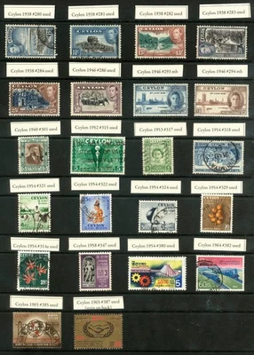 Lote de 22 estampillas de Ceilán 1938-1965 como nuevas/usadas C.V. $8,10 Cey5 Foto 1 de 2