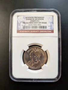 2008-D Andrew Jackson Presidental Dollar FDI MS66 - Picture 1 of 2