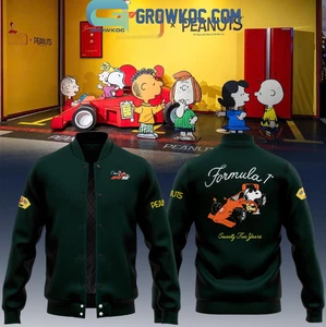 Baseballjacke F1 X Snoopy Peanut 75 Jahre grün - Bild 1 von 2