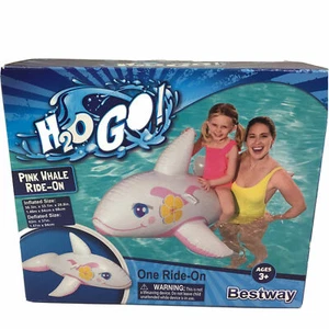 Bestway H20 Go Pink Whale Ride On Floaty Heavy-Duty Griffe Alter 3+ - Bild 1 von 1