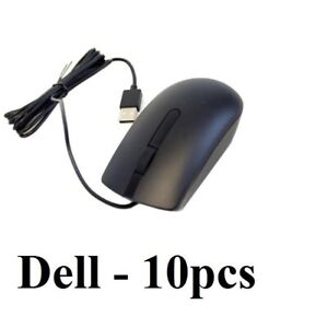 Lot of 10 - NEW Dell MS116 Optical Black USB Scroll Wheel Mouse 09NK2