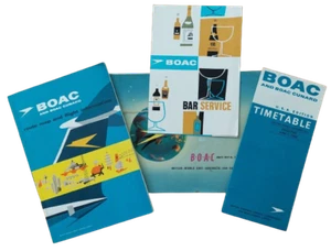 BOAC & BOAC CUNARD AIRLINE ROUTE MAP & FLIGHT PACK 1965 COMET 4, 707, VC10 - Picture 1 of 13