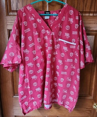 Scrub Shirt 2XL Indiana University IU Hoosiers Basketball Football Scrub Dudz   - Image 1 of 3
