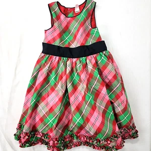 Osh Kosh B Gosh Girl's Sleeveless Dress Size 6 Plaid Red Green Holiday Christmas - Picture 1 of 6