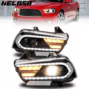 For Dodge Charger 2011-2014 Projector Headlights Headlamps LED Sequential Turn - Picture 1 of 21