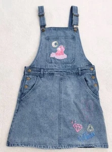 Disney Denim Overall Dress Girls Size 13 Blue Bunny Easter Spring Vacation  - Picture 1 of 13