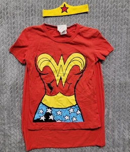 Rubie's womens DC Comics Wonder Woman T-shirt W/ Cape & Headband Size Medium π - Picture 1 of 10