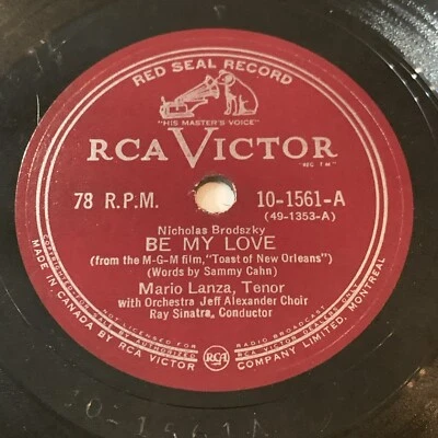 Mario Lanza tenor Be My Love / I'll Never Love you Red Seal RCA 78 rpm Canada - Image 1 of 2