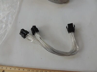 PCI-E 6-pin to 2x 6+2-pin (6-pin/8-pin) Power Splitter Cable PCIE PCI Express - Image 1 of 3