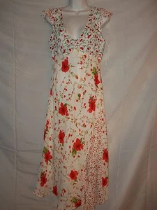 Ladies Size 9/10 Dress-U By Sharon Paris Cherries Floral Mid Calf Dress NWOT - Bild 1 von 5