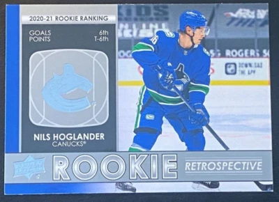Nils Hoglander 2020-21 Upper Deck Rookie Retrospective #RR-9 Vancouver Canucks - Image 1 of 2