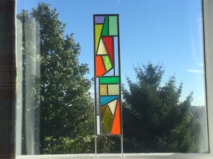 stained glass garden panel 75cmx 13cm including 15cm legs - Picture 1 of 3