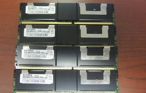 Lot of 4 ELPIDA 8GB 4Rx4 PC2-5300-555 11 DDR2 ECC Server Memory - Picture 1 of 5