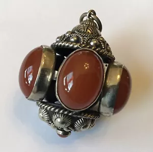 FOB VITTORIANO ARGENTO STERLING CORNIOLA ERTUSCANO - Foto 1 di 2