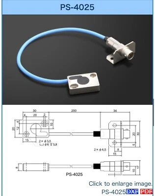 Sugiyama Electric System PS-4025 High Precision Proximity Sensor Head New - Image 1 of 4