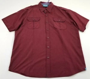 Camisa con botones Seventyseven para hombre 2XL XXL borgoña dos bolsillos mangas cortas - Imagen 1 de 12