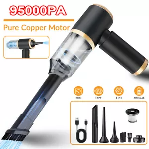 4 in 1 Car Vacuum Cleaner 95000PA Air Blower Wireless Handheld Rechargeable Mini - Picture 1 of 16