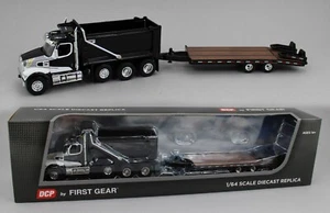 DCP 1:64 *BLACK* Western Star 49x Dump Truck w/Beavertail Tag Trailer *NIB* - Picture 1 of 7