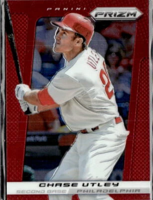 2013 Panini Prizm #119 Chase Utley Prizms vermelho quase perfeito/perfeito - Imagem 1 de 2