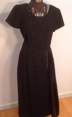 Vestido de cóctel vintage negro años 50 vestido manga corta con faja Foto 1 de 4