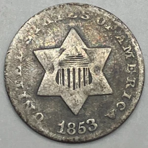 1853 3 Cent Silver Trime ~ Good - Picture 1 of 2