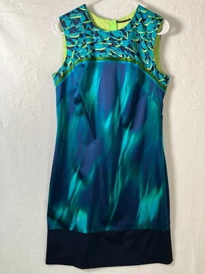 Vestido recto Elie Tahari mezcla seda talla 10 sin mangas carrera artístico para trabajar Foto 1 de 4