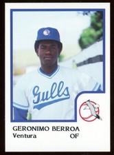 1986 Pro Cards Ventura County Gulls GERONIMO BERROA RC BLUE JAYS