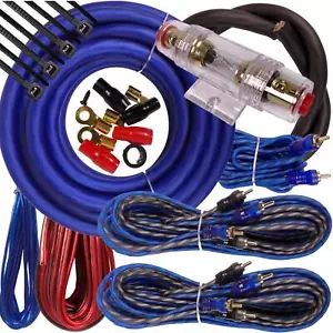 Complete 5 Channels 2000w 4 Gauge Amplifier Installation Wiring Kit Amp Pk2 4 Ga - Picture 1 of 9