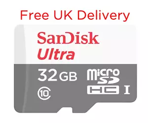 SanDisk Ultra 32 GB microSD SDHC Class 10 Memory Card TF 32GB A1 100MB/s - Picture 1 of 4