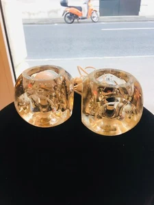 Pair Of Lamps Table 70s Glass Murano Poliarte Albano Poly Table Lamps - Picture 1 of 11