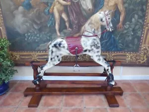 LARGE ROCKING HORSE STAND 5 FT 6 LENGTH 1940,S DAPPLE GREY FREE SHIPPING ENGLAND - Picture 1 of 18