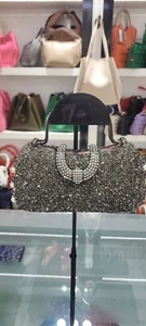 Evening Bag Antrasit Sparkling Rhinestone Bag Party Elegant Wedding Gala Prom - Picture 1 of 1