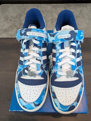 adidas BAPE x Forum 84 Low 30th Anniversary - Blue, size 14M, ID4772 - Image 1 of 4