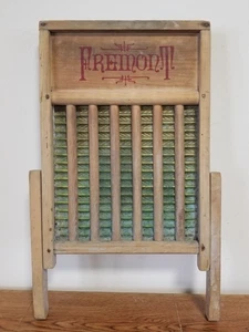 Lavabo antiguo vintage de principios de 1900 marca Fremont con calcomanía con logotipo limpio - Imagen 1 de 3